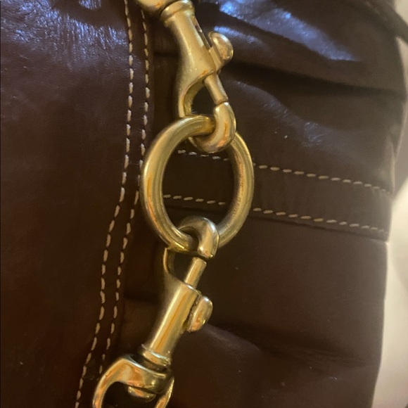 Vtg. Coach Ergo Hampton Studded Belted Leather Hobo Wristlet — Brown - Picture 8 of 11